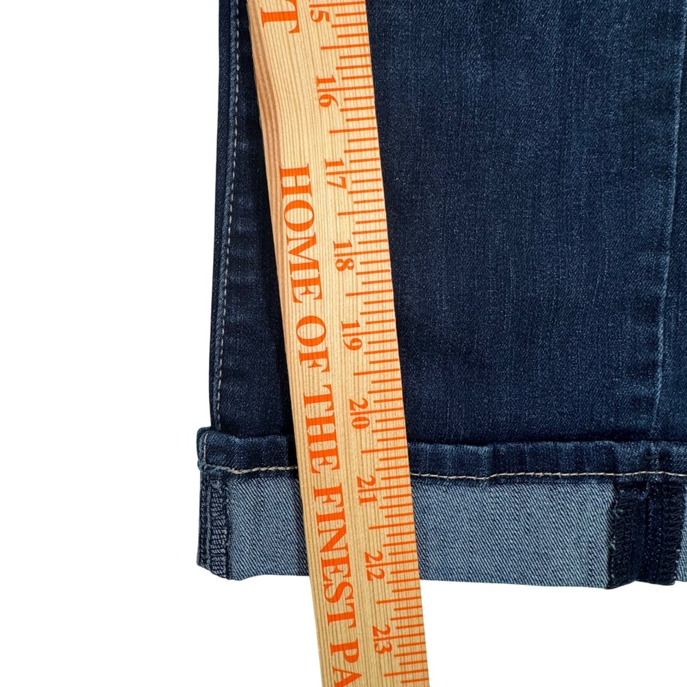 Signature Levi Strauss Mid Rise Capri Women 8 Dark Wash Cuffed Stretch Denim - Picture 6 of 8